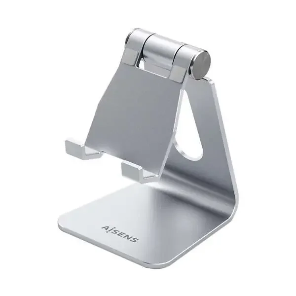 Aisens Soporte de Sobremesa Tamaño M Ajustable (1 Pivote) para Movil / Tablet – Color Plata
