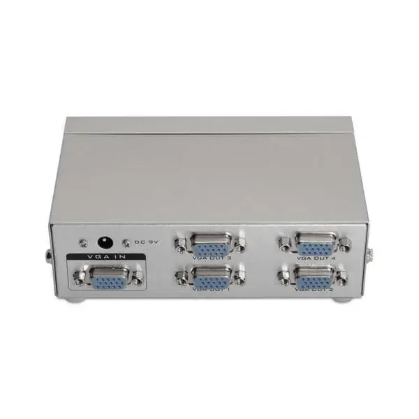 Aisens SVGA Duplicador para 4 Monitores con Alimentacion – Color Plata