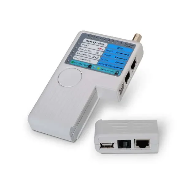 Aisens Testeador para Cable RJ11/RJ12/RJ45 – USB – Coaxial – Color Gris