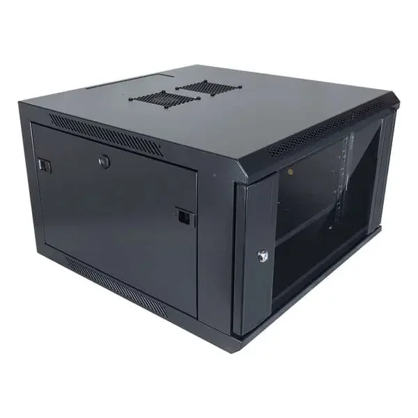 Aiten Data AI6409 Armario Mural 9U Fondo 450 – Puerta de Cristal – Cerradura de Seguridad – Incluye Bandeja Fija y Ventilador 120mm – Color Negro
