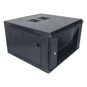AITEN DATA AI6612 ARMARIO MURAL 12U FONDO 600 – PUERTA DE CRISTAL – CERRADURA DE SEGURIDAD – INCLUYE BANDEJA FIJA Y VENTILADOR 120MM – COLOR NEGRO