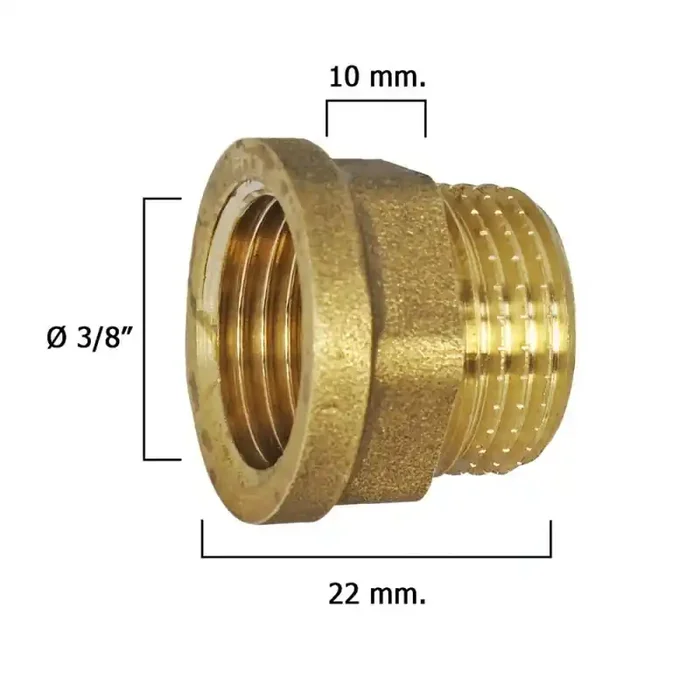 Alargadera Hexagonal Pulida 3/8×10