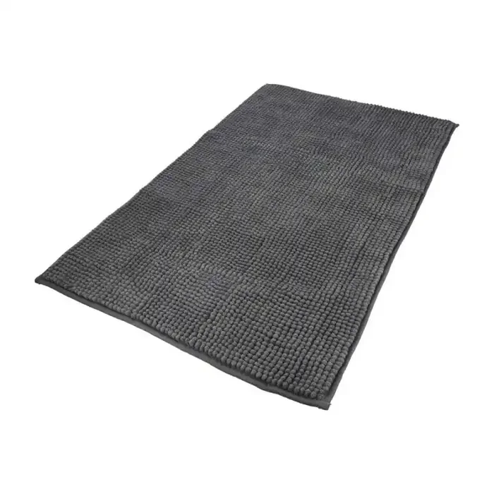 Alfombra Baño Poliéster Chenilla 50×80 cm. Gris.