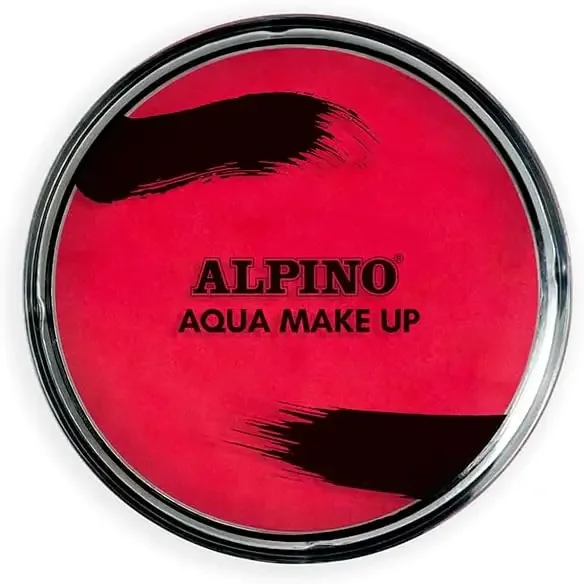 Alpino Aqua Make-up Polvera de Maquillaje Facial Acuarelable – Se Lava con Agua y Jabon – Color Rojo
