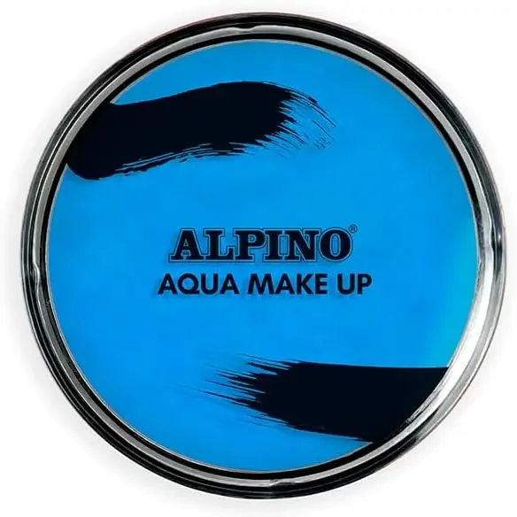 Alpino Aqua Make-up Polvera de Maquillaje Facial Acuarelable – Se Lava con Agua y Jabon – Color Azul