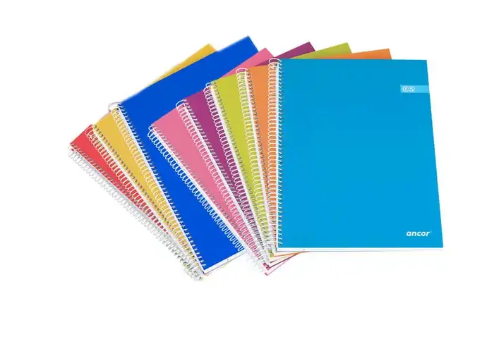 Ancor Classic Stripes Cuaderno Espiral Tamaño Folio Raya Horizontal – 80 Hojas 60gr – Tapa Dura de Carton Plastificado – Colores Surtidos (8 uds)