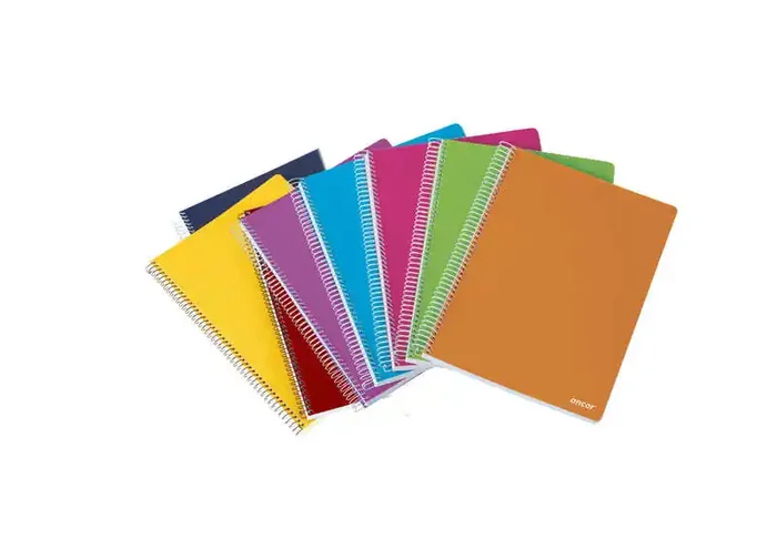 Ancor Classic Stripes Cuaderno Espiral Tamaño Folio Raya Horizontal – 80 Hojas 90gr – Tapa de Plastico – Colores Surtidos (8 uds)