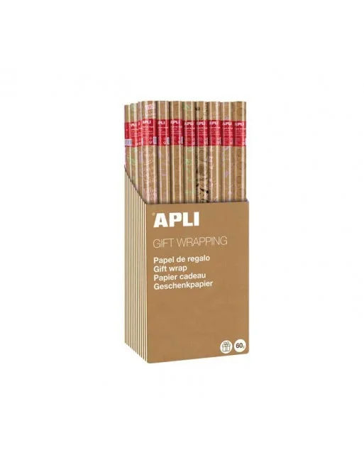APLI 55 ROLLO PAPEL REGALO 2M KRAFT FUN 18911