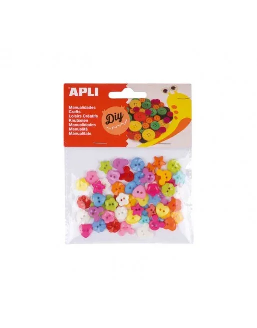 APLI BOLSA 60 BOTONES PLASTICO SURTIDO 12MM – 16835