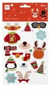APLI BOLSA CON 35 PEGATINAS NAVIDEñAS MODELO CONSTRUCCION NAVIDAD – ADHESIVO PERMANENTE – MOTIVOS NAVIDEñOS