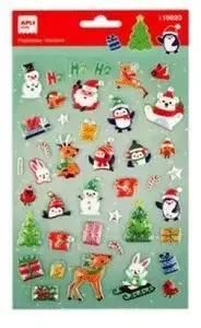 APLI BOLSA CON 40 PEGATINAS NAVIDEñAS MODELO PAPA NOEL ADVIENTO – ADHESIVO PERMANENTE – MOTIVOS NAVIDEñOS