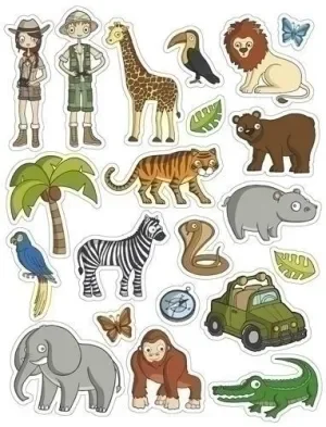 APLI BOLSA DE GOMETS TEMATICOS LA SELVA – 63 GOMETS EN 3 HOJAS – ADHESIVO REMOVIBLE – DESARROLLADOS CON EDUCADORES – LIBRE DE DISOLVENTES – ILUSTRACIONES DIVERTIDAS – ENRIQUECE VOCABULARIO – HABILIDAD
