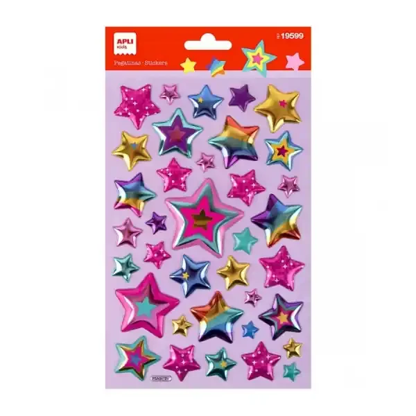 Apli Bolsa de Pegatinas de Estrellas – Adhesivo Permanente – Ideal para Scrapbooking – Estimula Creatividad y Psicomotricidad Fina