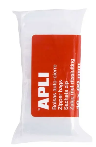 Apli Bolsas con Zip Auto Cierre Transparentes – Tamaño 40×60 – Cierre Seguro y Facil Manipulacion – Aptas para Uso Alimenticio – Ideales para Guardar Alimentos y Objetos Cotidianos