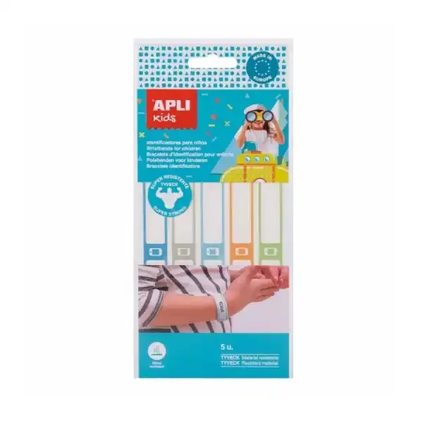 Apli Brazaletes Identificativos para Niños – Suaves y Resistentes – Impermeables – Faciles de Usar – Ideales para Excursiones y Eventos