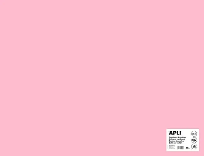 Apli Cartulina Rosa 50 x 65cm 170g 25 Hojas