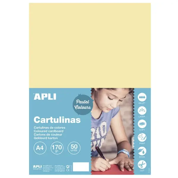 Apli Cartulina Vainilla A4 170g 50 Hojas