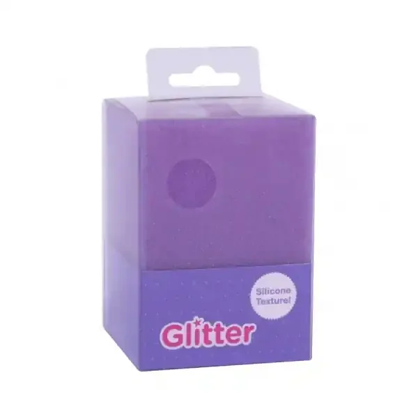 Apli Cubilete de Silicona Portalapices Glitter Collection – Tacto Suave – Resistente y Flexible – Facil de Limpiar – Versatil para Lapices y Cosmeticos – Color Lila Purpurina