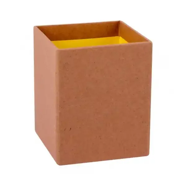 Apli Cubilete Portalapices Fluor Collection – Acabado Kraft – Tacto Suave – Diseño Elegante y Versatil – Color Amarillo Fluorescente