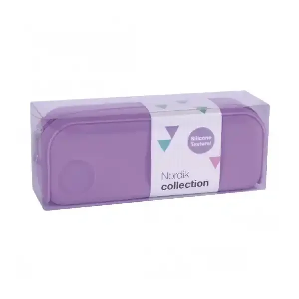 Apli Estuche de Silicona Nordik Collection – Tacto Suave – Cremallera – Flexible y Moldeable – Resistente al Agua – Facil de Limpiar – Color Malva