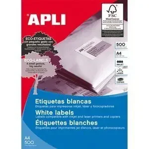 APLI ETIQUETAS BLANCAS PERMANENTES 97.0 X 42.4MM 500 HOJAS