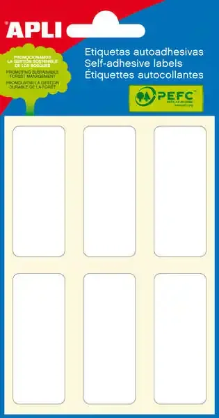Apli Etiquetas Minibolsa Blancas 20.0 x 50.0mm 6 Hojas