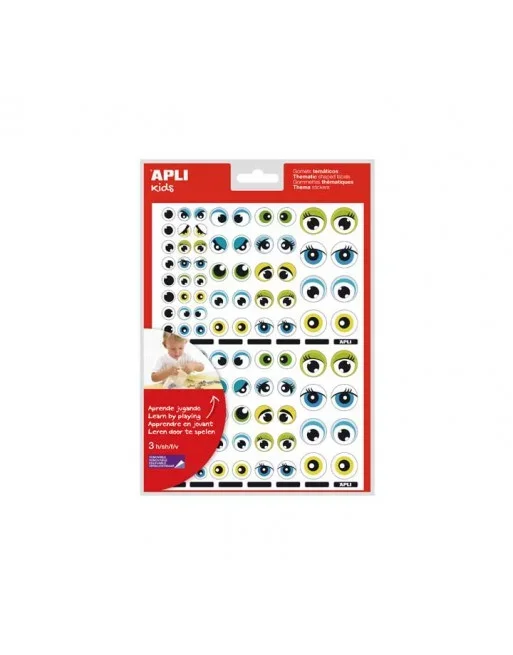 APLI KIDS BLISTER 3H GOMETS OJOS REMOVIBLE AZ/AMAR/VER – 13854