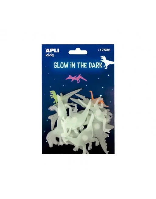 APLI KIDS BLISTER 9U PEGATINAS FOSFORESCE. DINOSAURIOS – 17532
