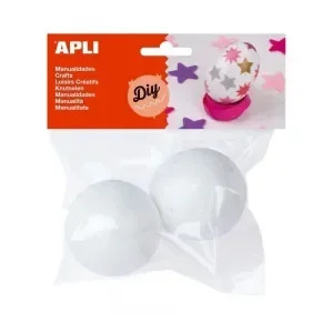 APLI PACK DE 2 BOLAS DE POREXPAN Ã 70 MM – COLOR BLANCO