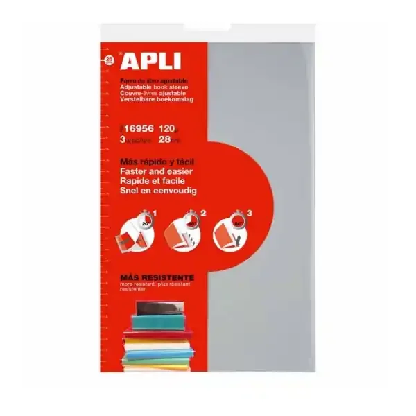 Apli Pack de 3 Fundas Transparentes de PVC – Solapa Autoajustable – Facil Aplicacion – Eco-Friendly