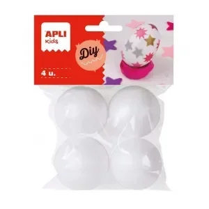 APLI PACK DE 4 BOLAS DE POREXPAN Ã 45 MM – COLOR BLANCO