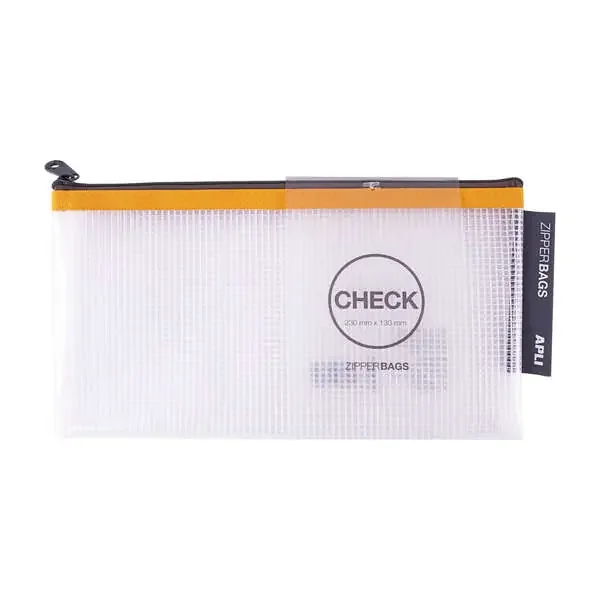 Apli Sobres Porta-Todo de Goma Eva Transparente – Tamaño Check (230x130mm) – Suaves, Resistentes y Duraderos – Cierre de Cremallera Seguro – Pack de 20 Unidades en 5 Colores Surtidos