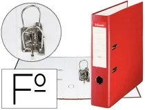 Archivador De Palanca Esselte Carton Forrado Pvc Folio Lomo De 75 Mm 42301 , Rojo