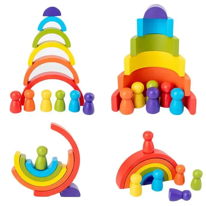 Arco Iris Montessori Bloques Apilables bebé embaucador