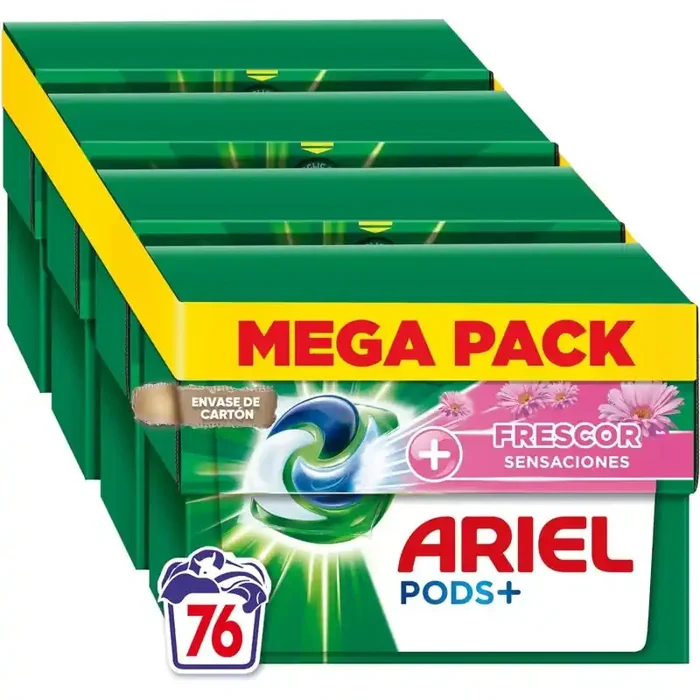 ARIEL Platinum PODS Detergente Lavadora Liquido con toque de Leonor 76 Lavados 4×19