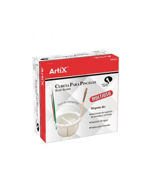 ARTIX CUBO REDONDO LIMPIA PINCELES 13CM BLANCO – PP411