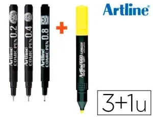 ARTLINE ESTUCHE 3 ROTULADORES CALIBRADOS PIGMENT LINER TRAZOS 0.2 / 0.4 / 0.8 MM REF. CS12170 CS63938 CS63940