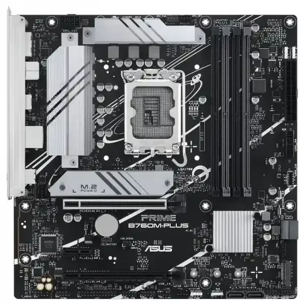 Asus Prime B760M-PLUS Placa Base Intel 1700 4x DDR5 – HDMI, M.2, PCIe4.0, 4x Sata III, USB, RJ-45, Micro-ATX
