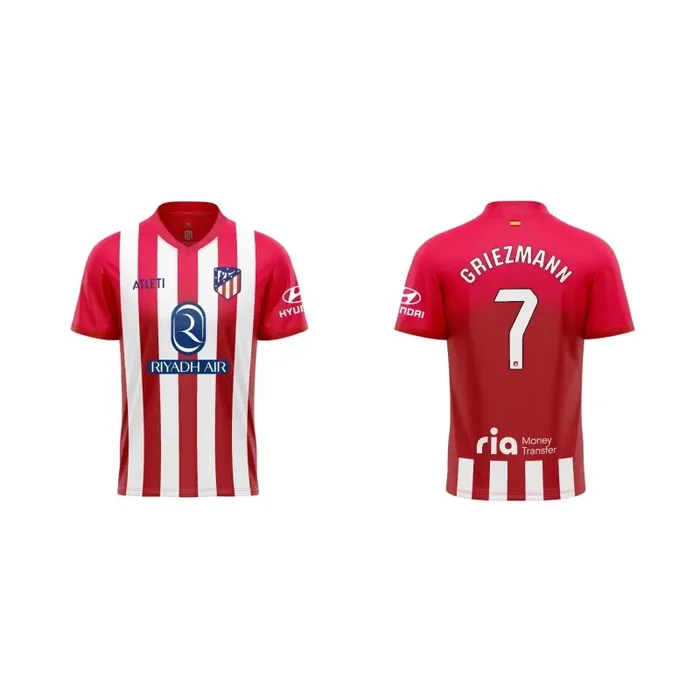 Atlético de Madrid camiseta Griezmann 8 primera equipación réplica oficial 23-24 niño roja y blanca