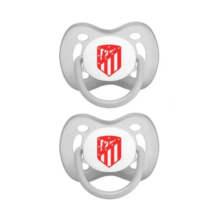 Atlético de Madrid set de 2 chupes +6 meses bebé producto oficial estuche para guardar