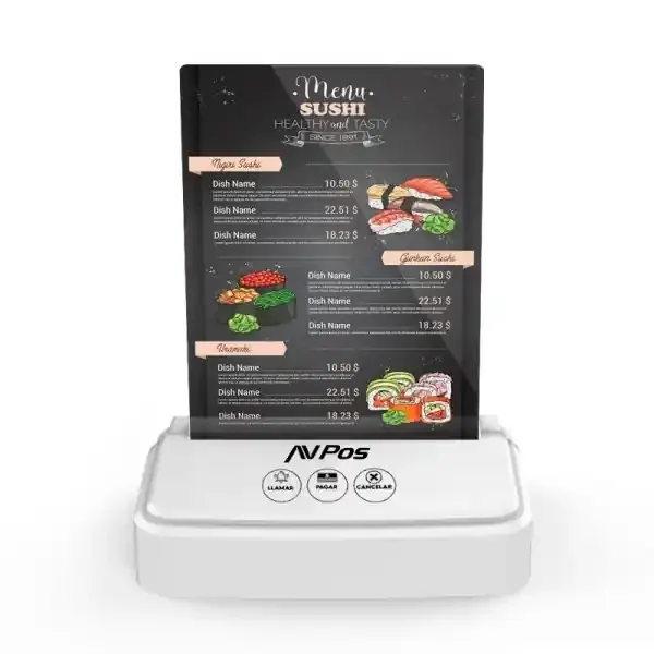 AVPos AVP-AC-3B Avisador de Camareros – 3 Funciones – Soporte Publicitario – Color Blanco