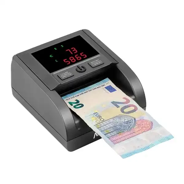 AVPos Contador/Detector de Billetes AVP-DT25G – Cuenta Cantidad de Billetes y Valor Total – Libras y Euros – Alta Velocidad de Conteo – Color Negro