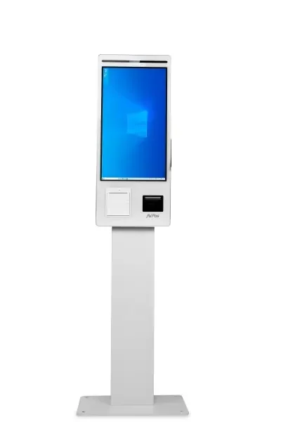 AVPos Kiosko Autoservicio Suelo FK22 – 22 Pulgadas Tactil – I3 – 8GB Memoria – SSD 256GB – Escaner 2D – Impresora Termica – Color Blanco