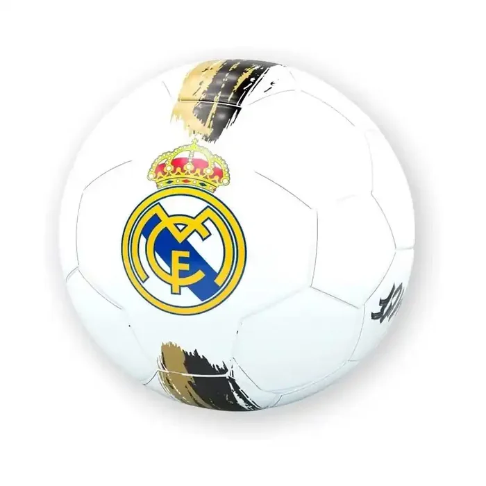 Balón Real Madrid talla 5 grande producto oficial blanco negro dorado