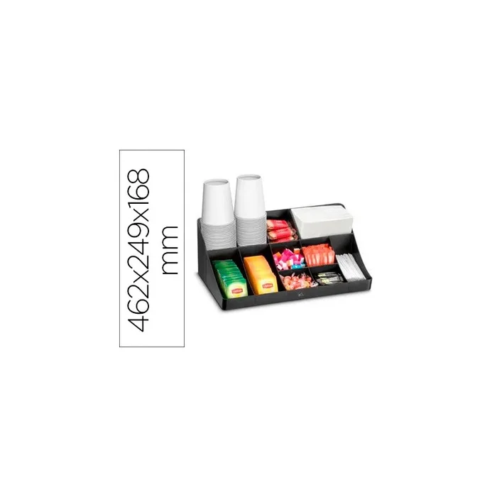 Bandeja organizadora cep con 11 compartimentos poliestireno color negro especial para snacks
