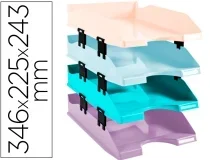 Bandeja Sobremesa Exacompta Plastico Aquarel Set De 4 Bandejas Combo Midi Colores 113296setd , Surtidos