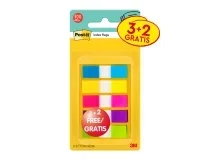 Banderitas separadoras Postit pequeña 11,9×43,2 mm dispensador 60 hojas+40 hojas gratis 5 7000034007
