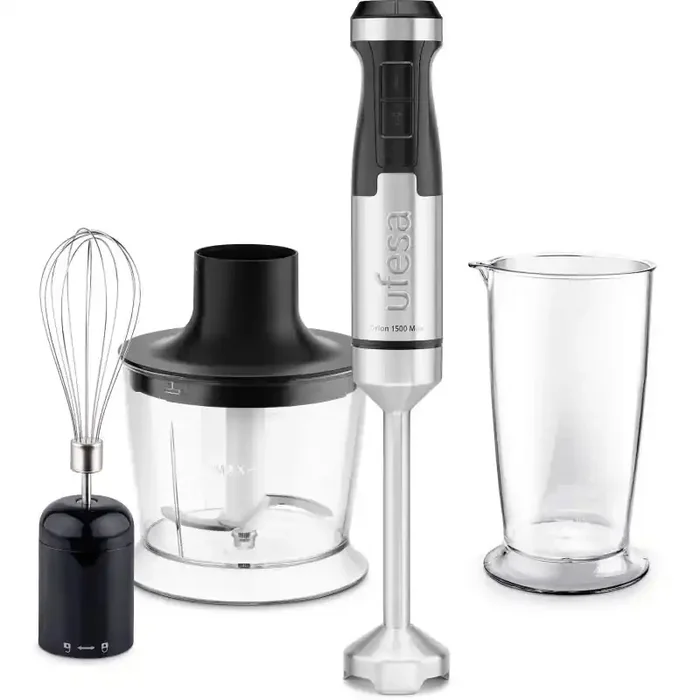 Batidora de mano – Ufesa Orion 1500 Max, 1500W, Antisalpicaduras, Turbo, Ergonómica, Inox