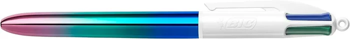 Bic 4 Colours Gradient Boligrafo de Bola Retractil – Punta Media de 1.0mm – Tinta con Base de Aceite – Cuerpo Blanco/Degradado Tricolor – 4 Colores (12 uds)
