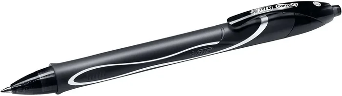 Bic Gel-Ocity Quick Dry Boligrafo de Gel Retractil – Punta Media de 0.7 mm – Tinta de Gel – Anti-Manchas – Secado Ultra Rapido – Color Negro (12 uds)